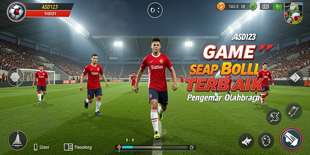 Tampilan menarik gameplay sepak bola yang mengasyikkan.
