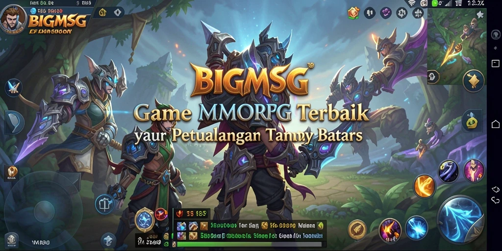 Tangkapan layar dari gameplay <strong>BIGMSG</strong> yang menampilkan aksi seru di dunia MMORPG.