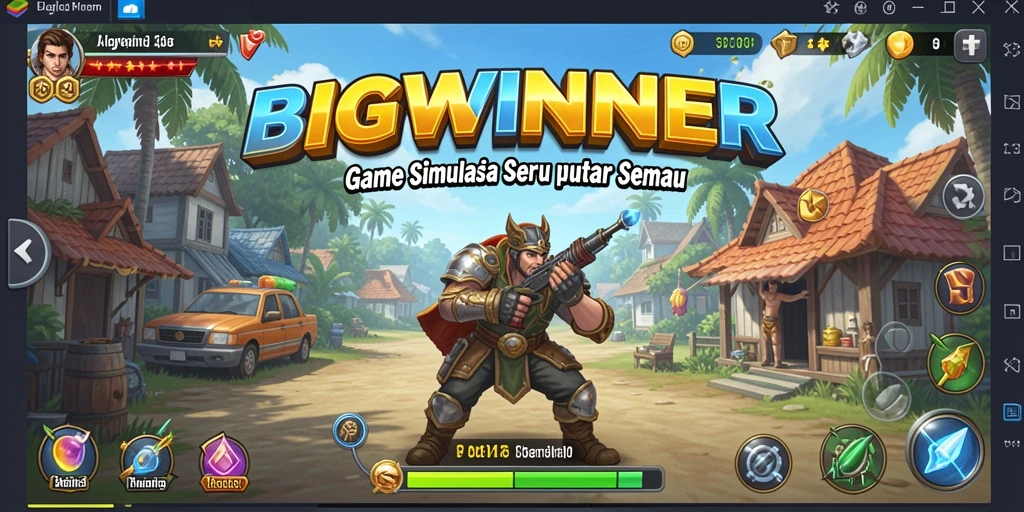 Tampilan gameplay menarik dari BIGWINNER dengan banyak aktivitas simulation.