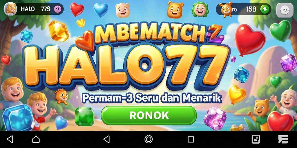 Tampilan screenshot HALO777 menampilkan gameplay Match-3 yang menarik.