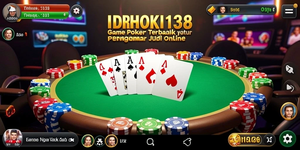 Tampilan gameplay poker yang mendebarkan di IDRHOKI138.