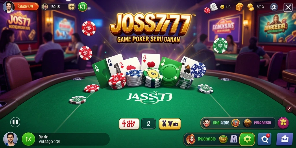 Screenshot utama JOSS777 menampilkan gameplay Poker yang mendebarkan.