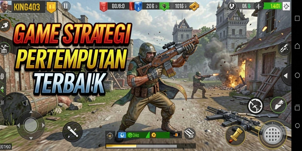 Tampilan gameplay <strong>KING403</strong> menunjukkan aksi pertempuran yang intens dan strategi yang kompleks.