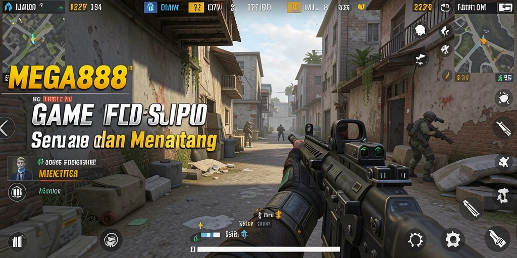 Tampilan gameplay seru di dalam MEGA888 dengan aksi FPS yang mendebarkan.