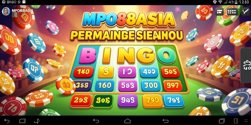 Screenshot gameplay MPO88ASIA menunjukkan keseruan permainan Bingo yang interaktif.
