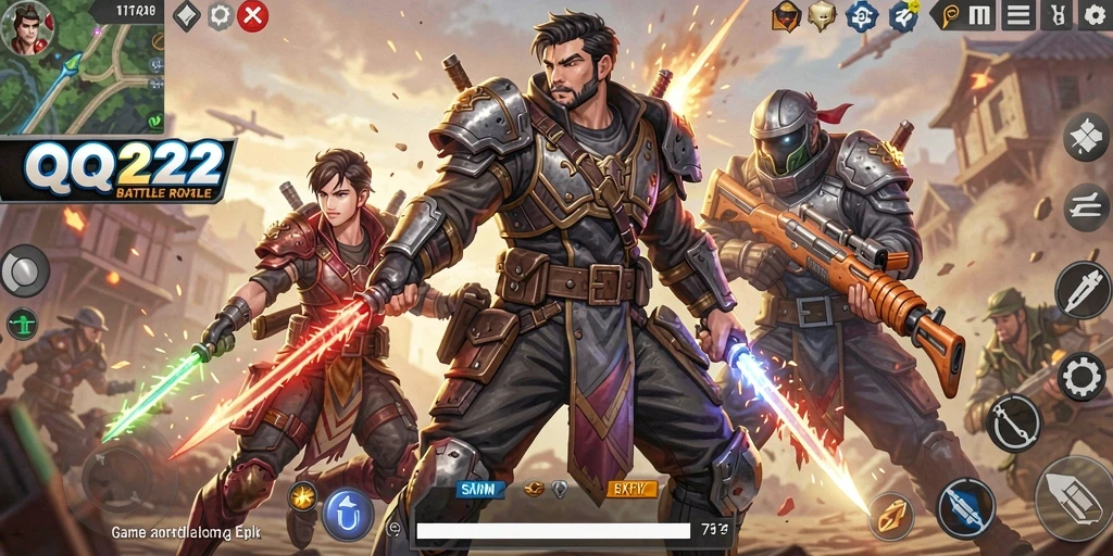 Screenshot gameplay intens dalam pertarungan Battle Royale.
