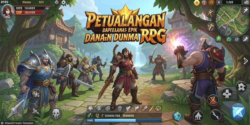 Screenshot gameplay RR89 menunjukkan pertarungan yang intens dalam dunia RPG.