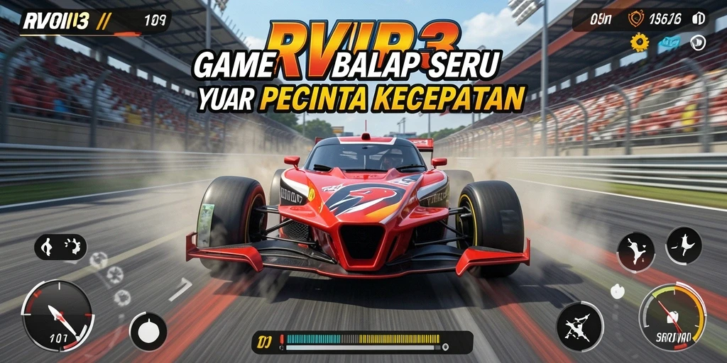 Tampilan menakjubkan dari gameplay Racing di RVIP3 saat balapan.