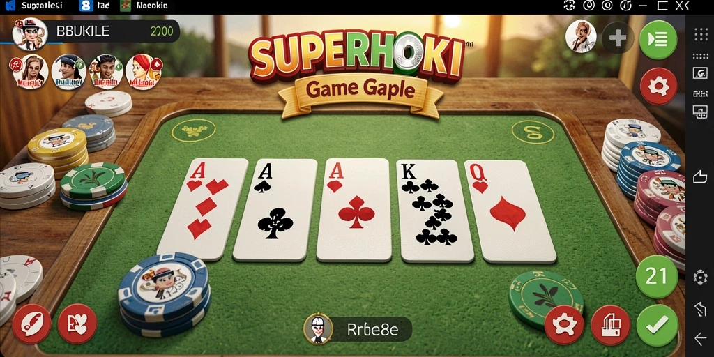 Gameplay menarik dalam SUPERHOKI dengan pemain nyata.