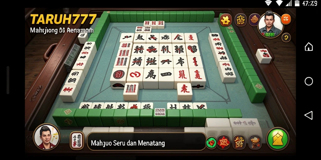 Tampilan menawan TARUH777 dengan gameplay Mahjong yang dinamis.