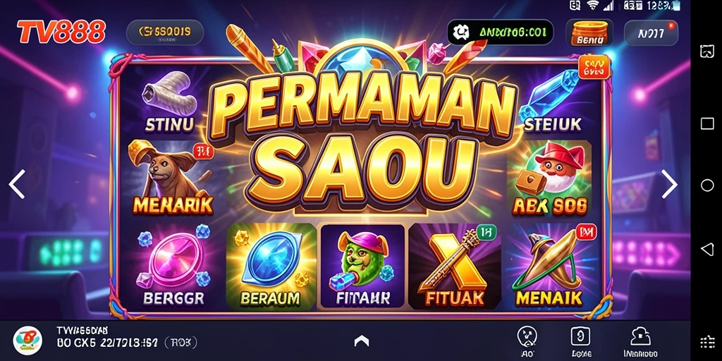 Screenshot gameplay TV888 menampilkan suasana permainan Slot yang intens.