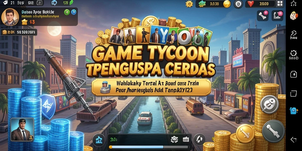 Tampilan screenshot V21 menampilkan aksi manajerial yang seru dalam game Tycoon.